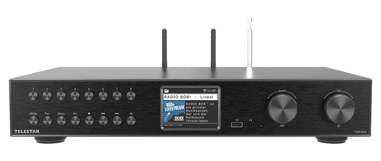 Top 500 DAB+/UKW Internetradio Bluetooth (Schwarz) 