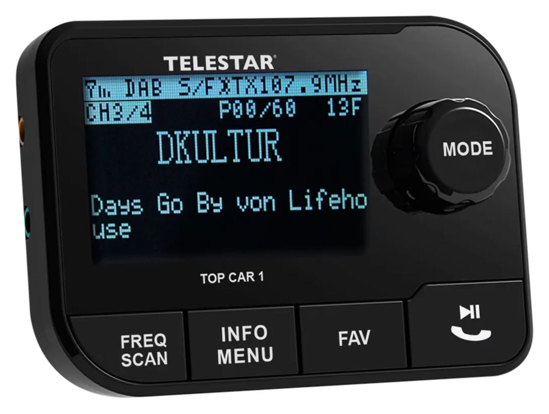 Top Car1 DAB+ Autoradio-Adapter Bluetooth (Schwarz) 