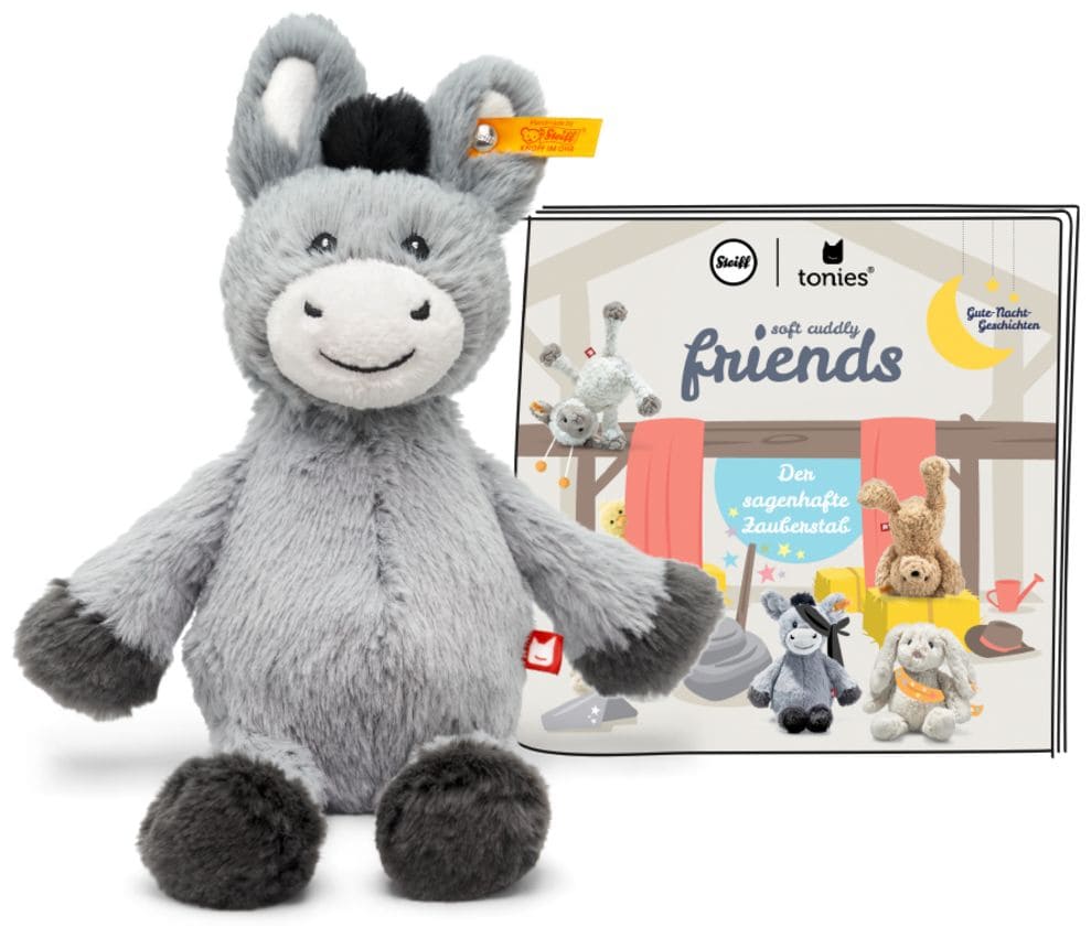 10002017 Soft Cuddly Friends – Dinkie Esel  Schwarz, Grau, Weiß 