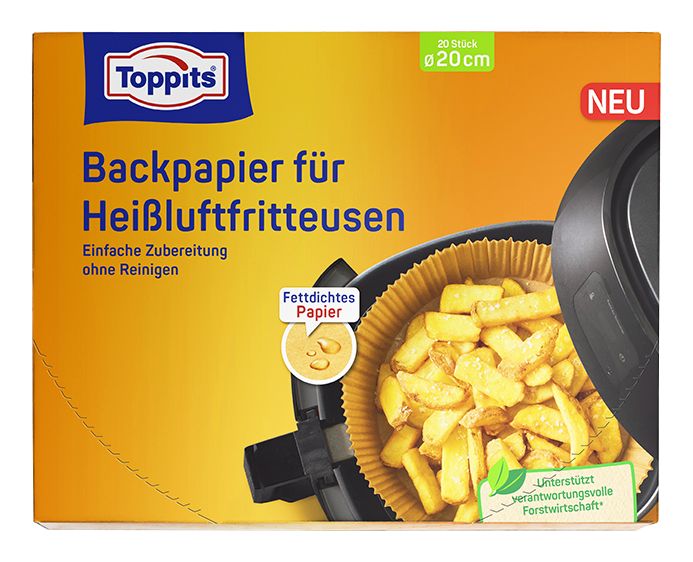 1050 Backpapier für Heißluftfritteusen 20 Stück 20cm Rund 