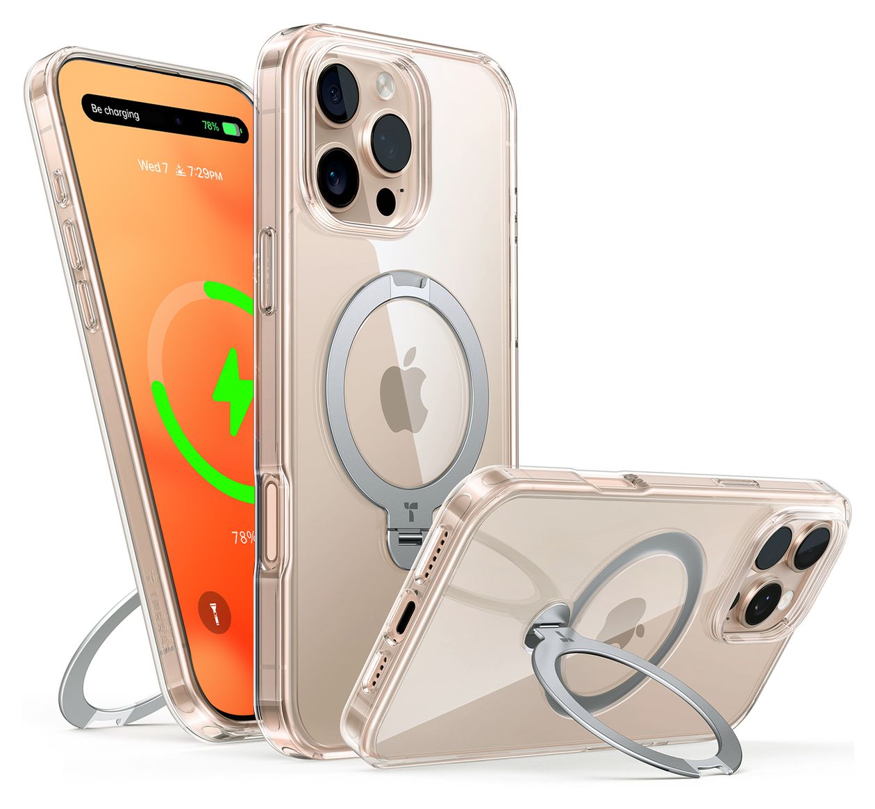 Ostand Q3 Spin Cover für Apple iPhone 15 Pro  (Transparent) 