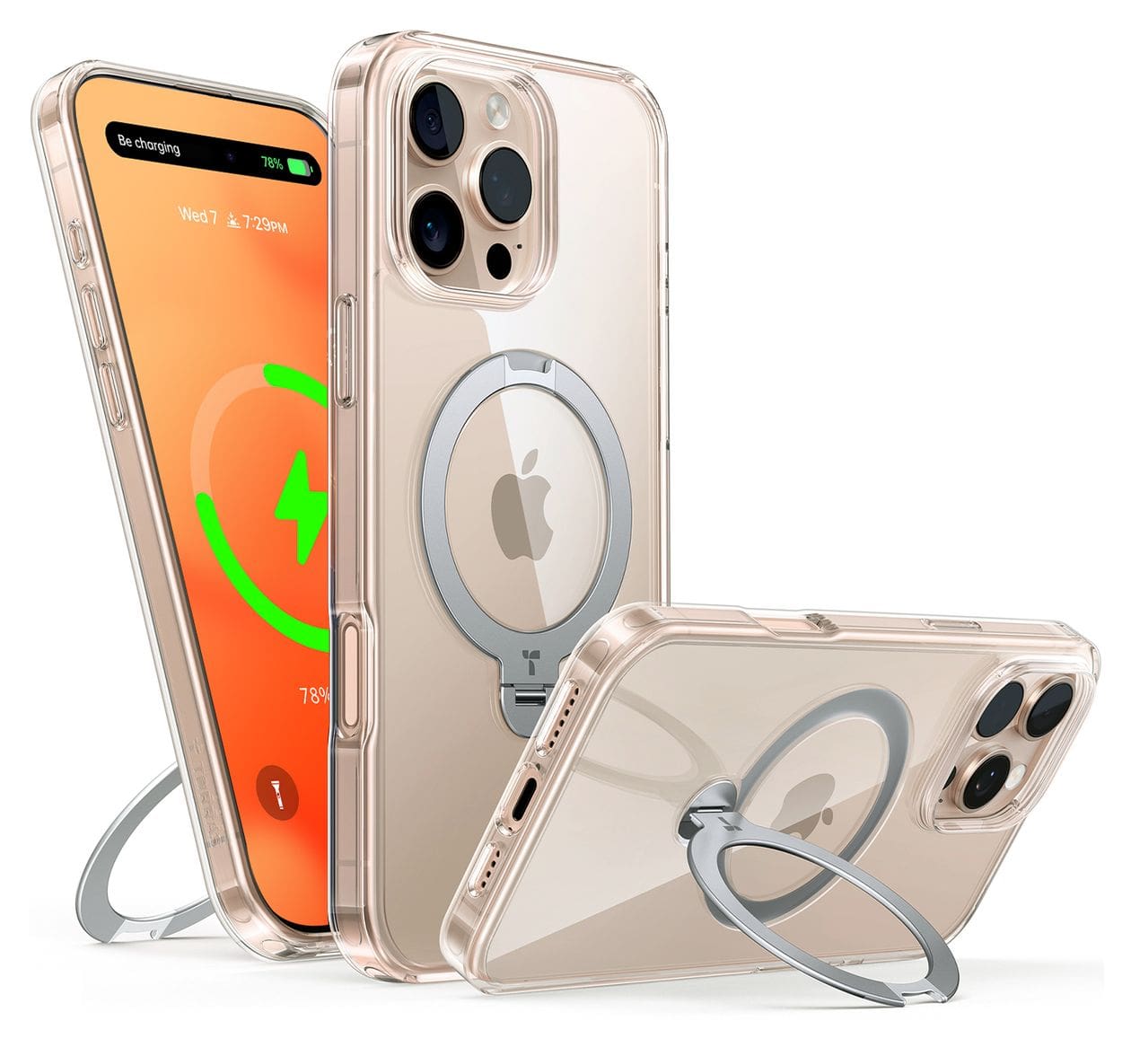 Ostand Q3 Spin Cover für Apple iPhone 14 Pro  (Transparent) 