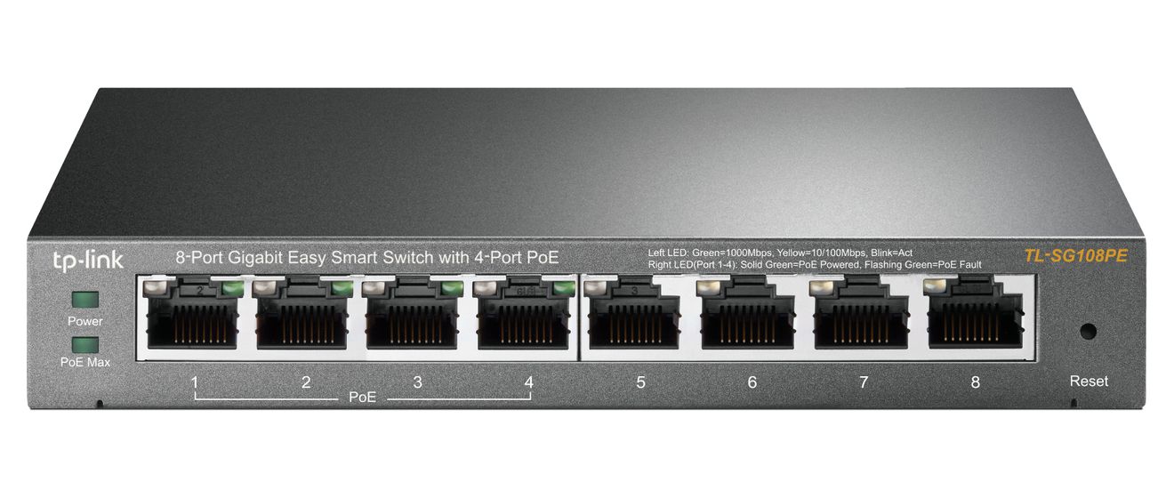 8-Port Gigabit Easy Smart Switch mit 4-Port PoE+ 