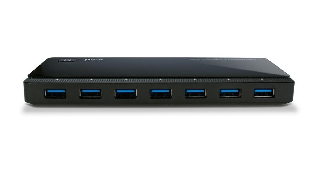 USB 3.0 7-Port Hub mit 2 Ladeanschlüssen 