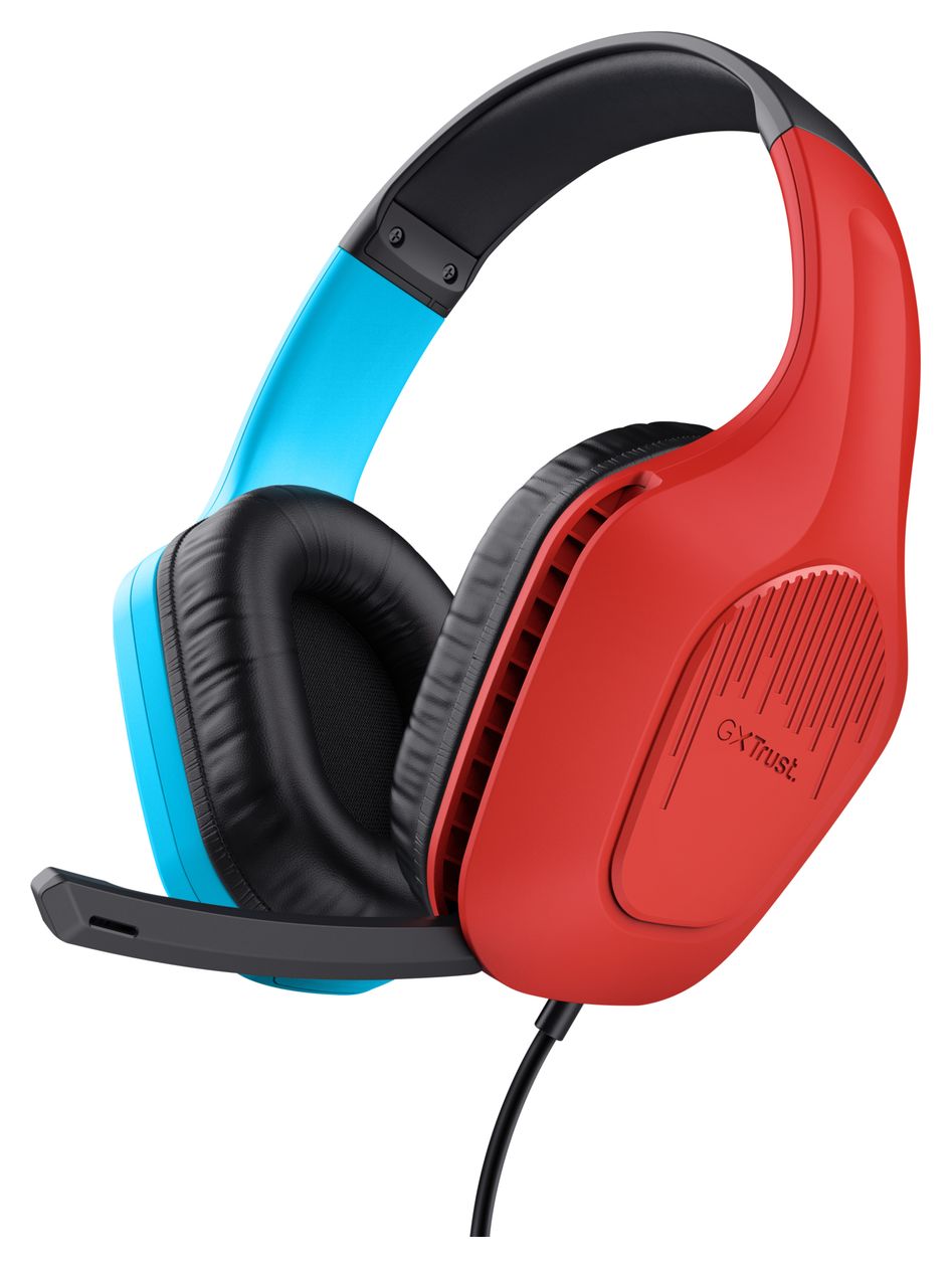 GXT416 Zirox Over Ear Kopfhörer Kabelgebunden  (Schwarz, Cyan, Rot) 