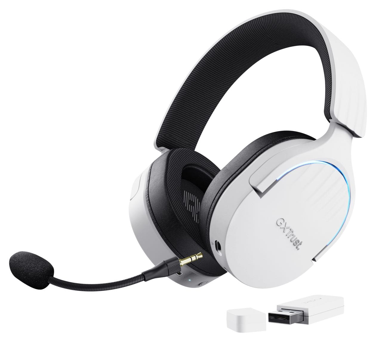 GXT491 Fayzo Bluetooth Kopfhörer kabelgebunden&kabellos 22 h Laufzeit USB Typ-C  (Schwarz, Weiß) 