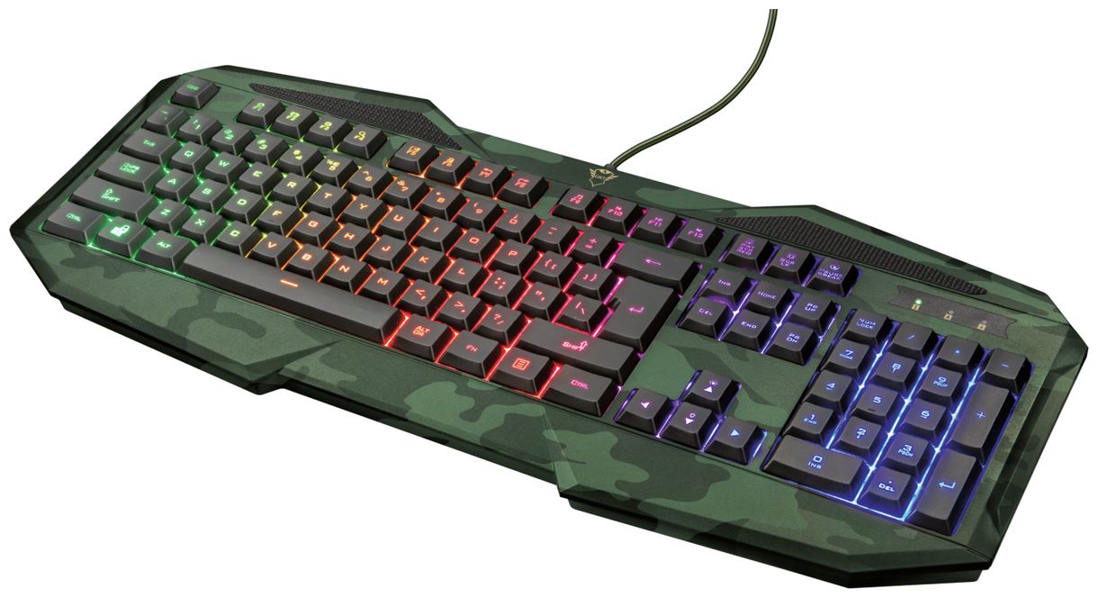 GXT830RW-C Avonn RGB-LED Gaming Tastatur (Schwarz, Grün) 