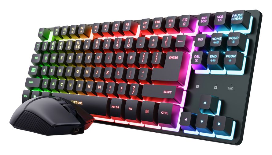 GXT832 Thado TKL Set RGB-LED Gaming Tastatur RF Wireless 2.4 GHz  (Schwarz) 
