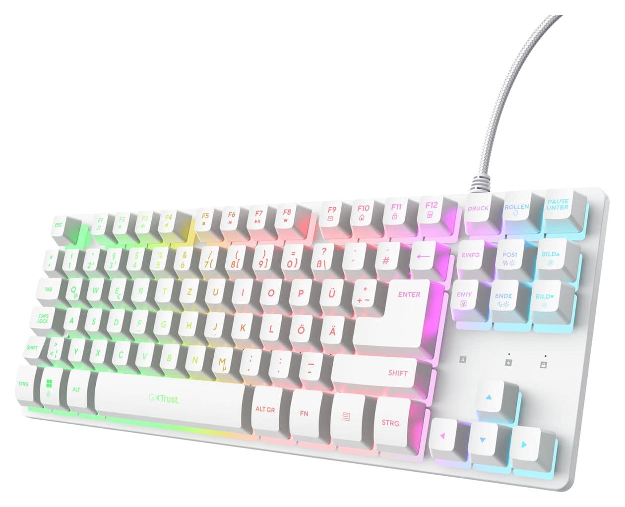 GXT833PS Thado TKL LED Gaming Tastatur USB  (Weiß) 