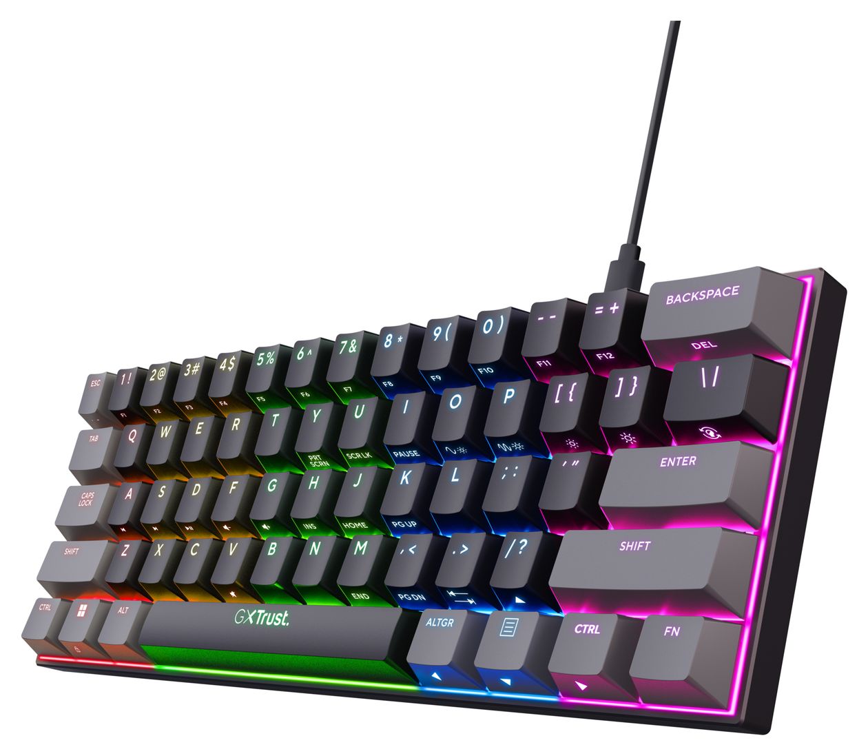 GXT867 Acira RGB-LED Gaming Tastatur (Schwarz, Grau) 