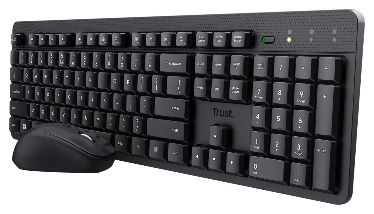 Ody II Tastatur-Maus-Set Büro Tastatur QWERTZ RF Wireless  (Schwarz) 