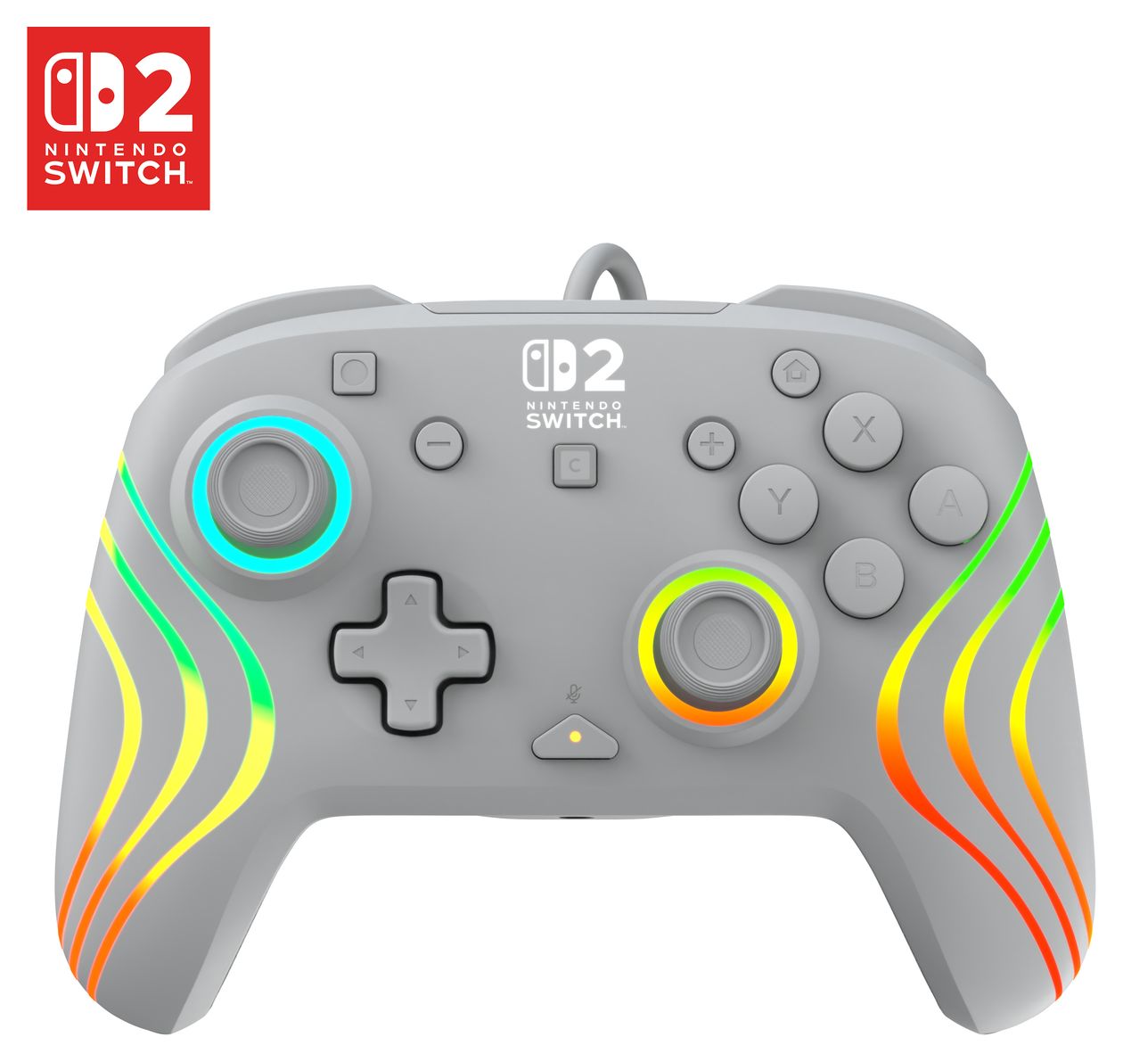 Afterglow Wave Wired Controller Gamepad für Nintendo Switch, Nintendo Switch 2, Nintendo Switch OLED  (Grau) 