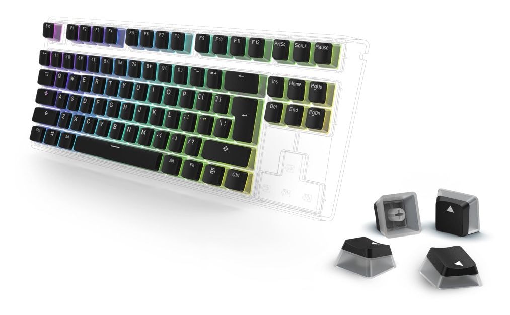 PBT Pudding Keycap Tastatur (Schwarz, Durchscheinend) 