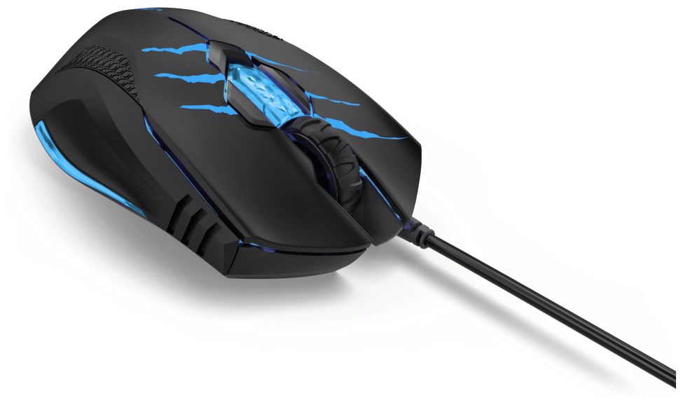 Reaper neo 3200 DPI Gaming Maus Optisch (Schwarz, Blau) 