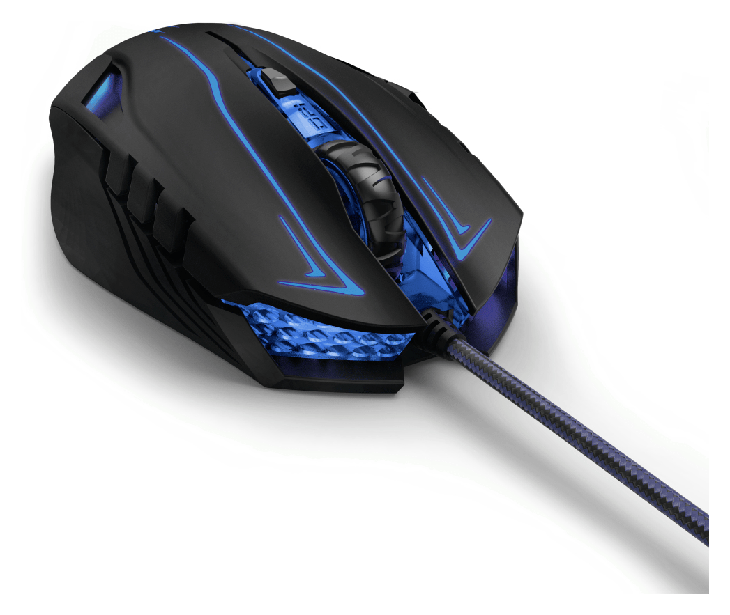 Urage Reaper Ess. 3200 DPI Gaming Maus Optisch (Schwarz, Blau) von