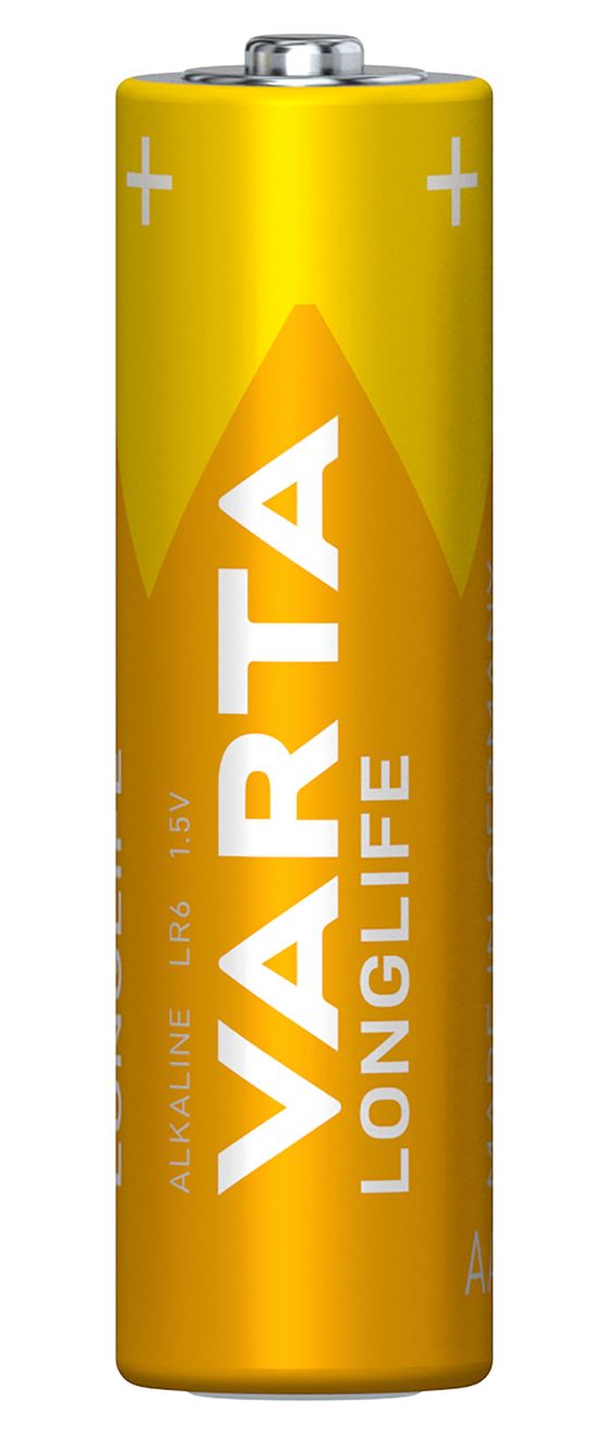 Batterien AA, 24 Stück, Longlife, Alkaline, 1,5V, Cube, ideal für Fernbedienungen, Wecker, Radios, Wanduhren, Verpackung zu 90% recycelt, Made in Germany 