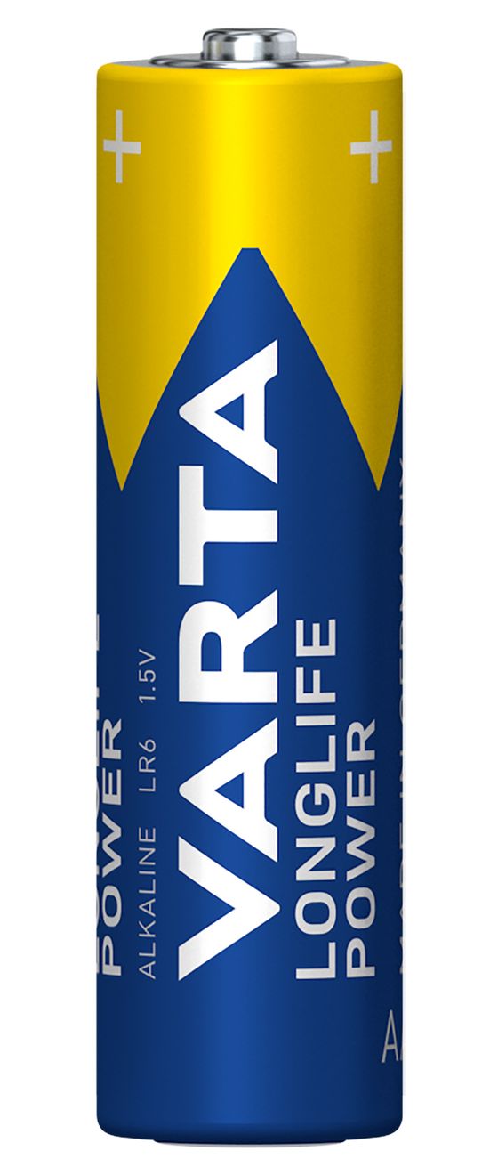 Batterien AA, 8+4 (12 Stück), Longlife Power, Alkaline, 1,5V, ideal für Spielzeug, Funkmaus, Taschenlampen, Verpackung zu 90% recycelt, Made in Germany 