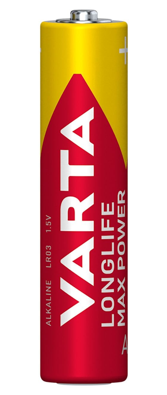 Longlife Max Power Batterie AAA Alkali 1,5 V 4 Stück  (Gold, Rot) 