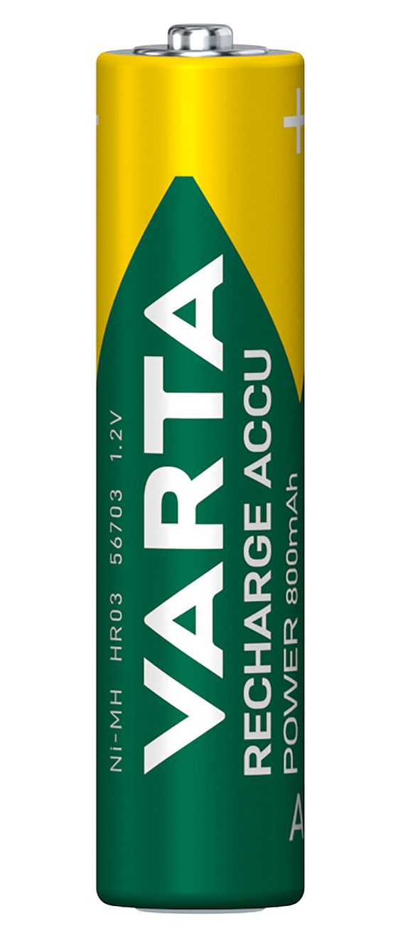 Recharge Accu Power AAA 800 mAh 4er Pack (vorgeladener NiMH-Akku, Micro, wiederaufladbarer Akku, gebrauchsfertig) 