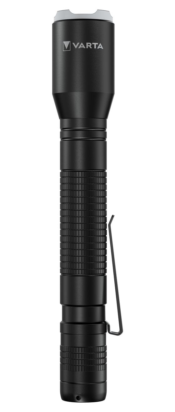 Taschenlampe LED inkl. 2x AA Batterien, Aluminium Light F20 Pro Leuchte, Lampe mit drei Leuchtmodi, Taschenleuchte mit Aluminiumgehäuse, texturiertem Griff, stoßfest 