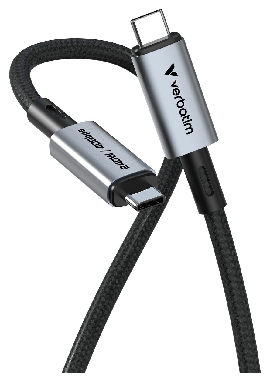 31847 40 Gbit/s Rundkabel USB C auf USB C Männlich bis 240 W 1,2 m  (Schwarz) 