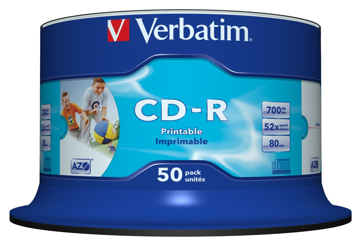 CD-R AZO Wide Inkjet Printable no ID 