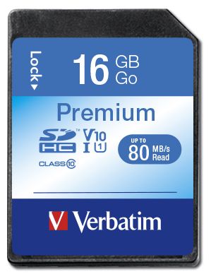 Premium SDHC Speicherkarte 16 GB Klasse 10 