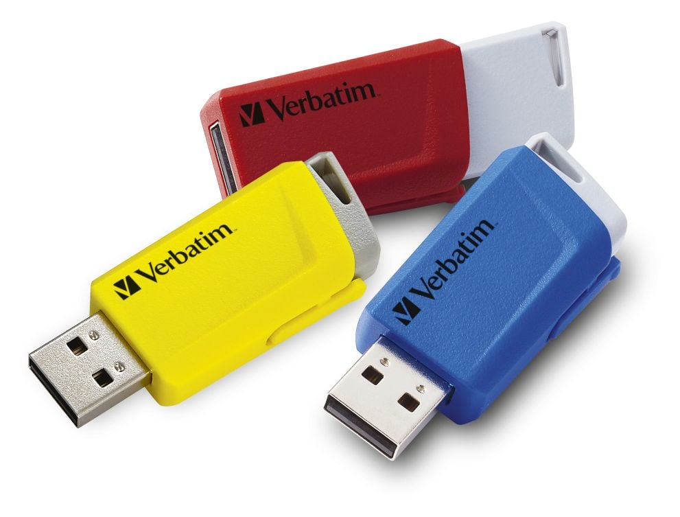 Store 'n' Click USB Typ-A Stick 16 GB  (Blau, Rot, Gelb) 