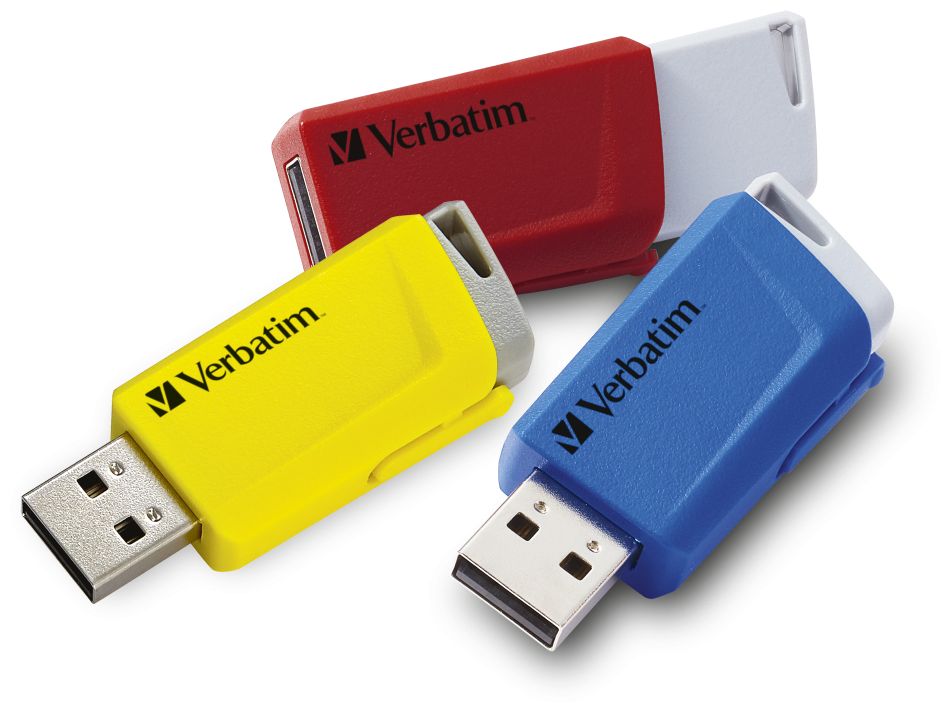 Store 'n' Click - USB-Stick, USB 3.2 GEN1 - 3x16 GB, Rot/Blau/Gelb 
