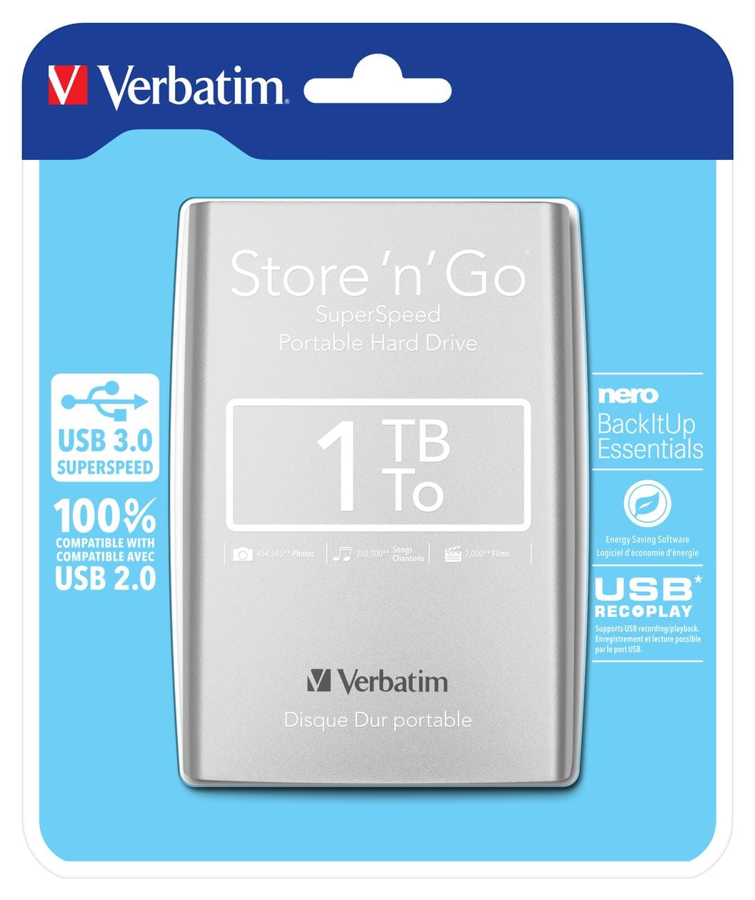 Store 'n' Go 1 TB externe Festplatte 2.5" Micro-USB B  (Silber) 