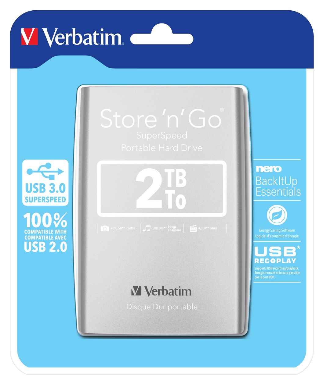 Store 'n' Go 2 TB externe Festplatte Micro-USB B  (Silber) 