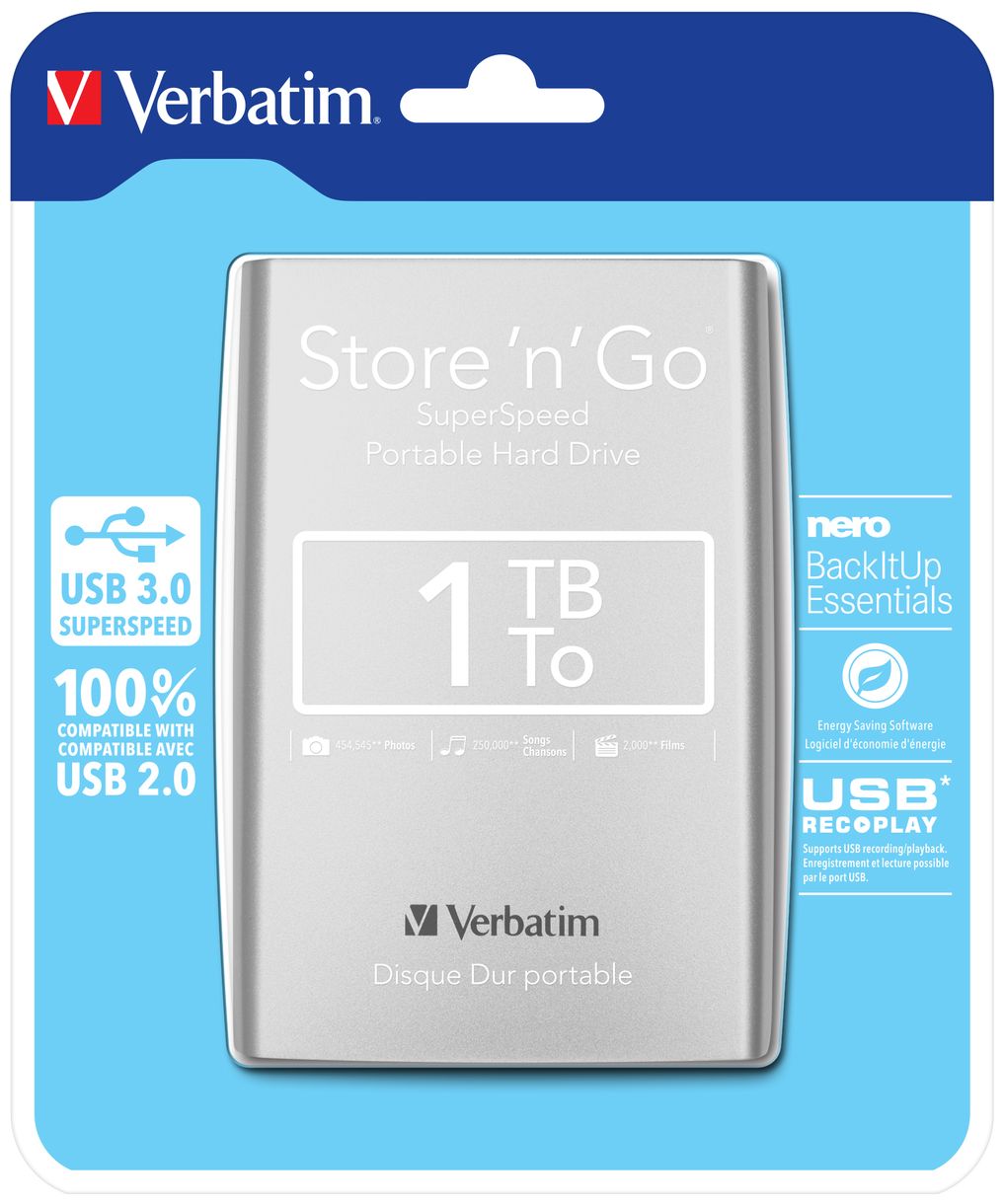 Store 'n' Go USB 3.0 1 TB externe Festplatte 2.5" (Silber) 