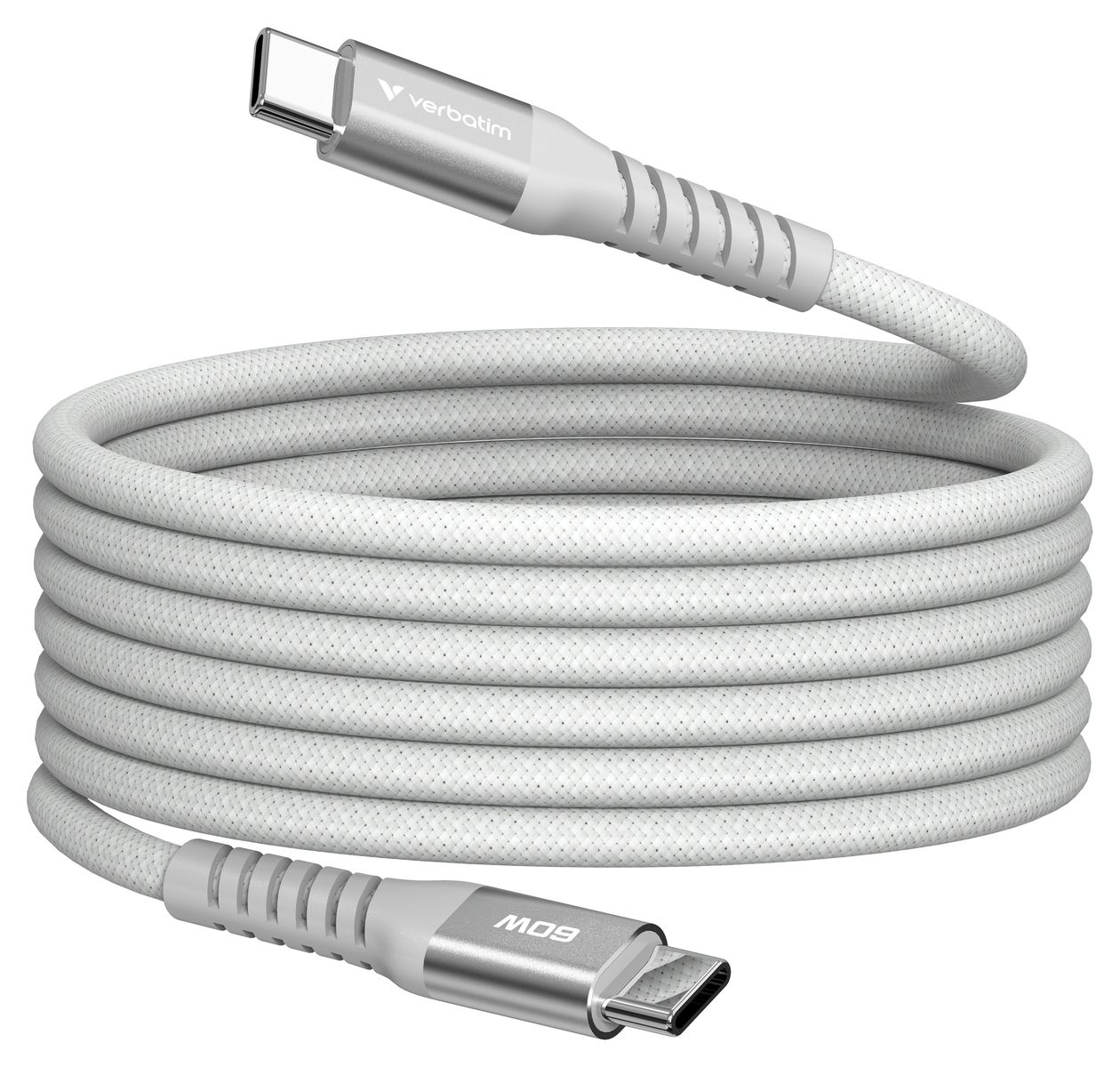 Sync & Charge Magnetic 480 Mbit/s Stecker Rundkabel USB C auf USB C bis 60 W 1,2 m  (Grau) 