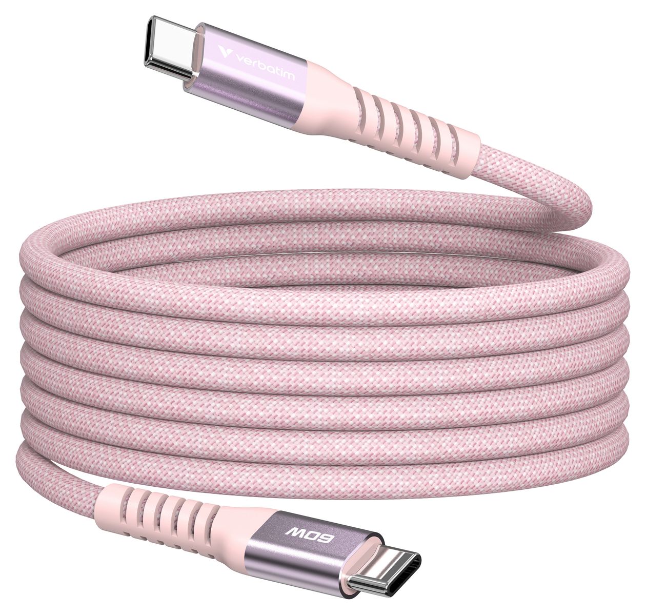 Sync & Charge Magnetic 480 Mbit/s Stecker Rundkabel USB C auf USB C bis 60 W 1,2 m  (Pink) 