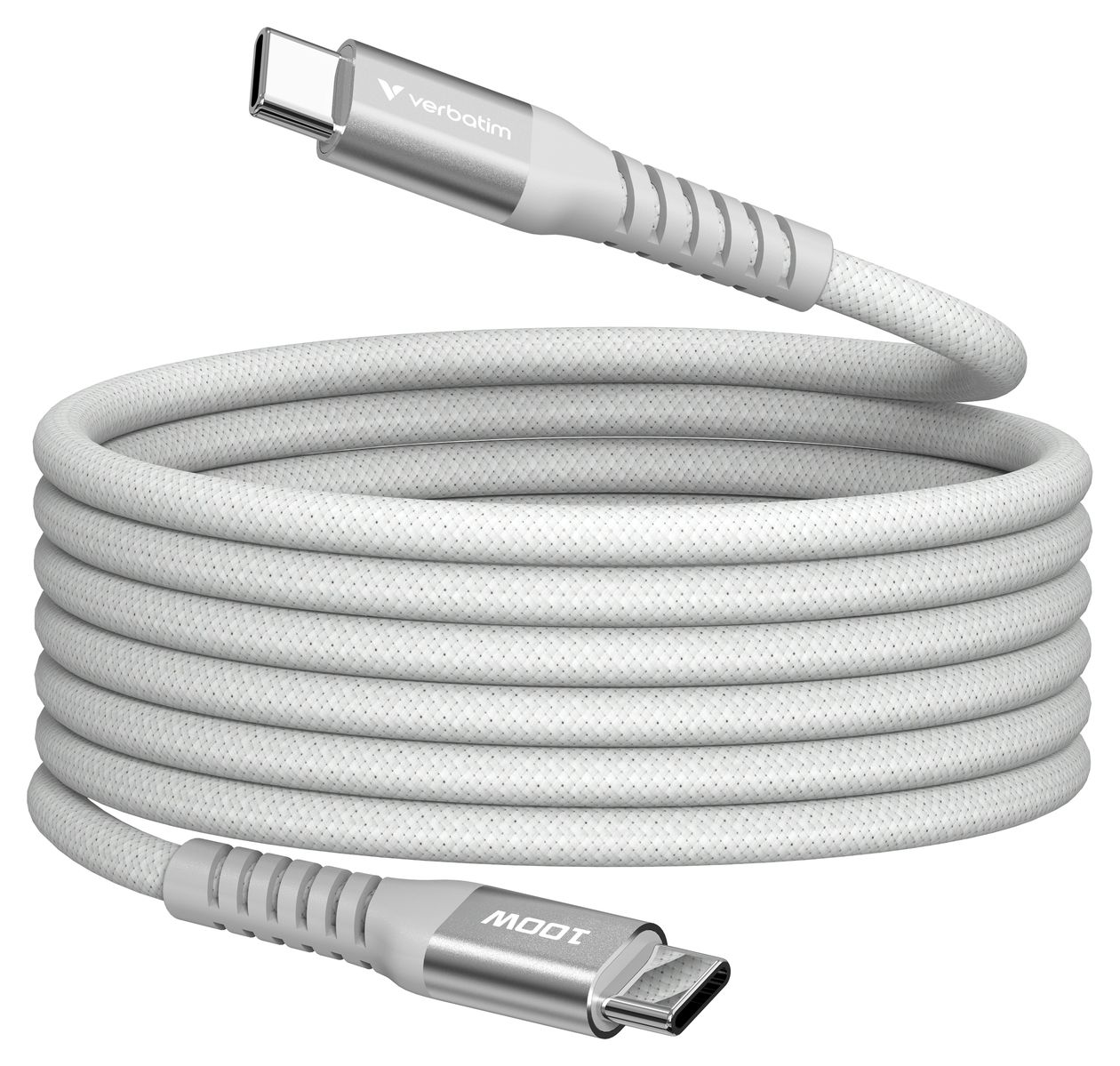 Sync & Charge Magnetic 480 Mbit/s Stecker Rundkabel USB C auf USB C bis 100 W 1,2 m  (Grau) 