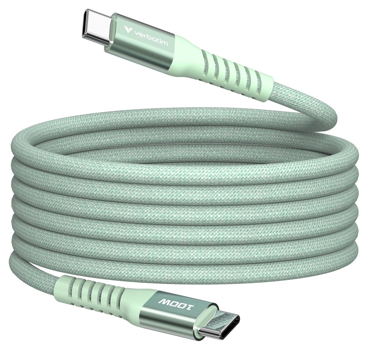 Sync & Charge Magnetic 480 Mbit/s Stecker Rundkabel USB C auf USB C bis 100 W 1,2 m  (Grün) 