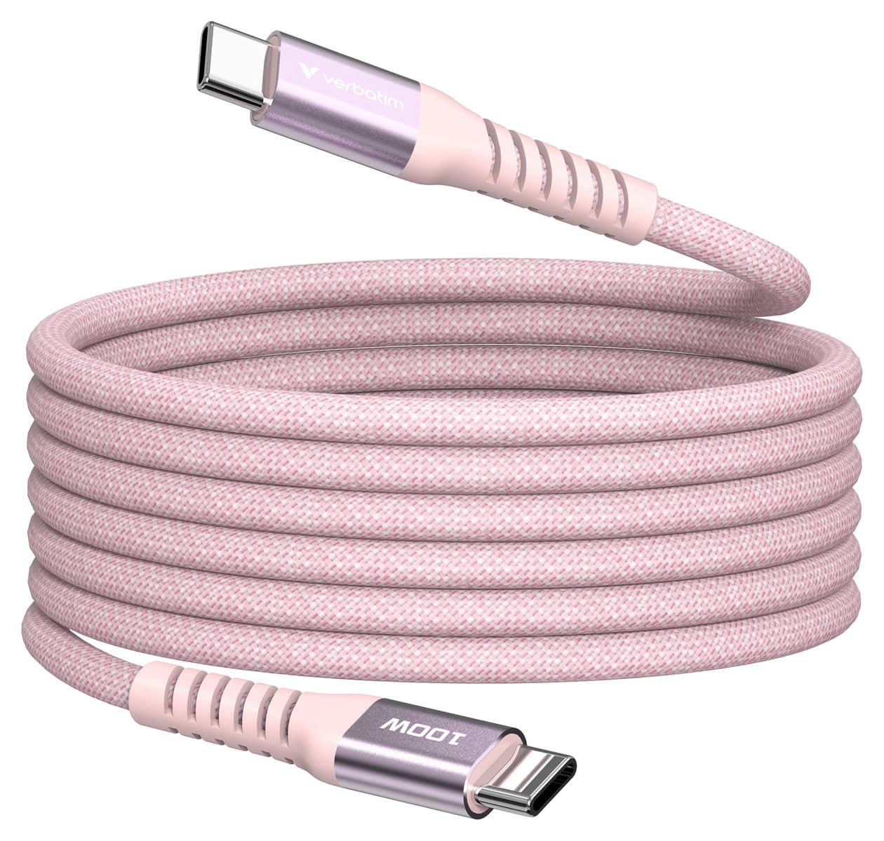 Sync & Charge Magnetic 480 Mbit/s Stecker Rundkabel USB C auf USB C bis 100 W 1,2 m  (Pink) 