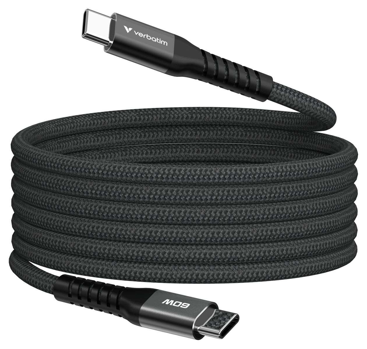 Sync & Charge Magnetic 480 Mbit/s Stecker Rundkabel USB C auf USB C bis 60 W 1,2 m  (Schwarz) 