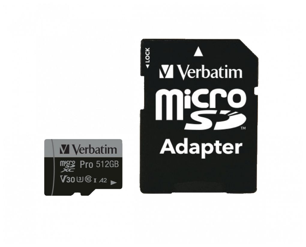 Pro U3 512GB Micro SDXC Karte, mit Adapter MicroSDXC Speicherkarte 512 GB Class 3 (U3) Klasse 10 