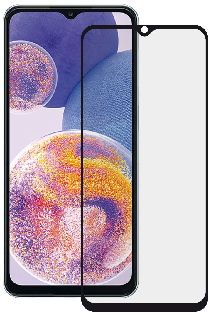 63206 Klare Bildschirmschutzfolie gehärtetes Glas 9H für  Samsung Galaxy A23 Schmutzabweisend, Schlagfest, Kratzresistent, Splitterfrei 