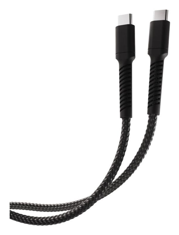 63640 Stecker Rundkabel USB C auf USB C bis 60 W 2,5 m  (Schwarz) 
