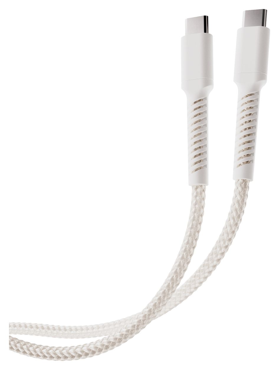 63641 USB C auf USB C Männlich bis 60 W 2,5 m  (Weiß) 