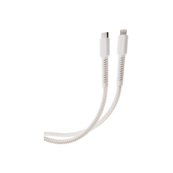 63643 Rundkabel Lightning auf USB C Männlich bis 30 W 2,5 m  (Weiß) 