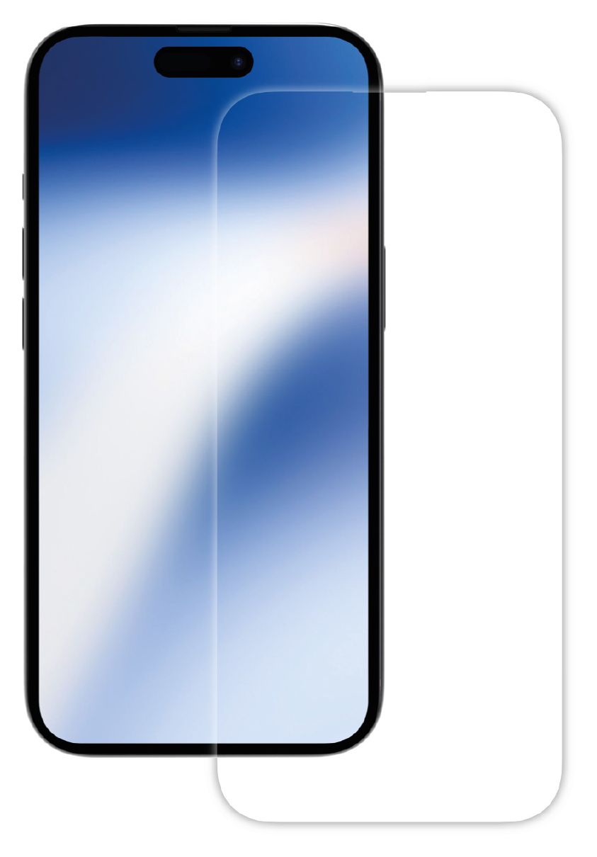 63883 Klare Bildschirmschutzfolie gehärtetes Glas 9H für  Apple iPhone 15 Schmutzabweisend, Schlagfest, Kratzresistent, Splitterfrei 