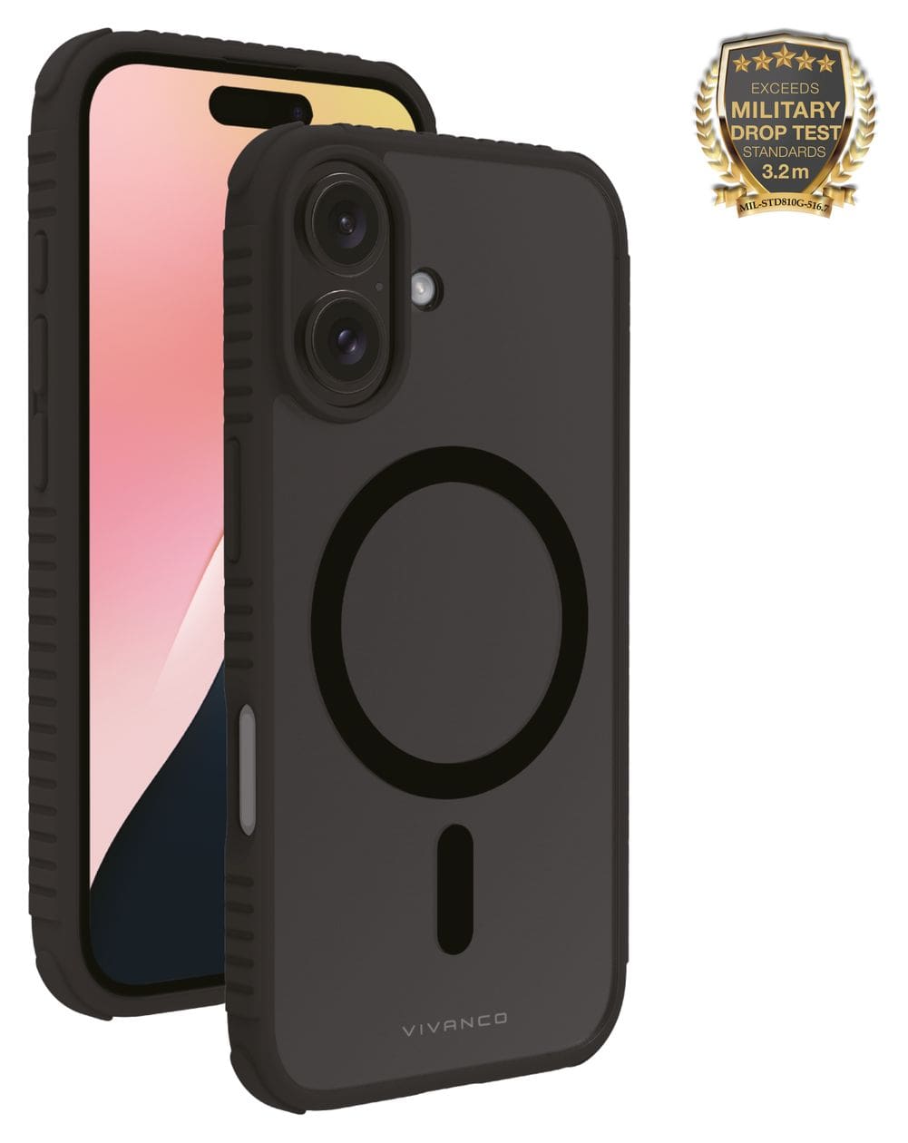 Mag Solid Elite Cover für Apple iPhone 16 (Schwarz, Durchscheinend) 