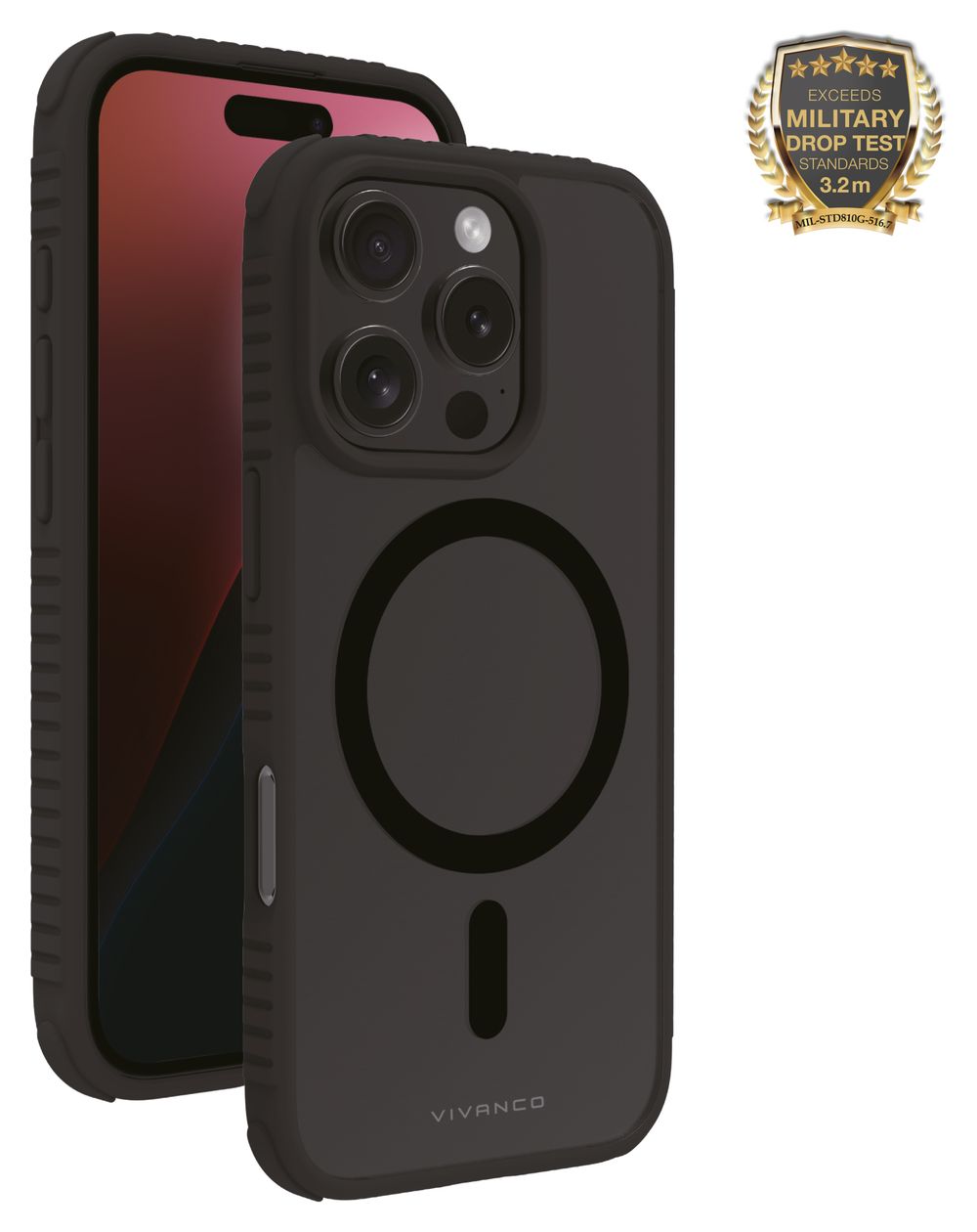 Mag Solid Elite Cover für Apple iPhone 16 Pro (Schwarz, Durchscheinend) 