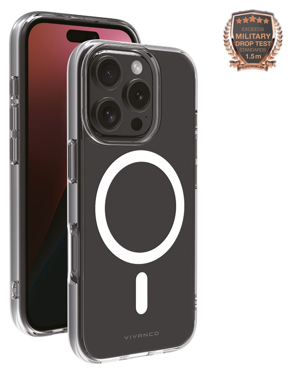 Mag Steady Anti Shock Cover für Apple iPhone 16 Pro  (Transparent, Weiß) 