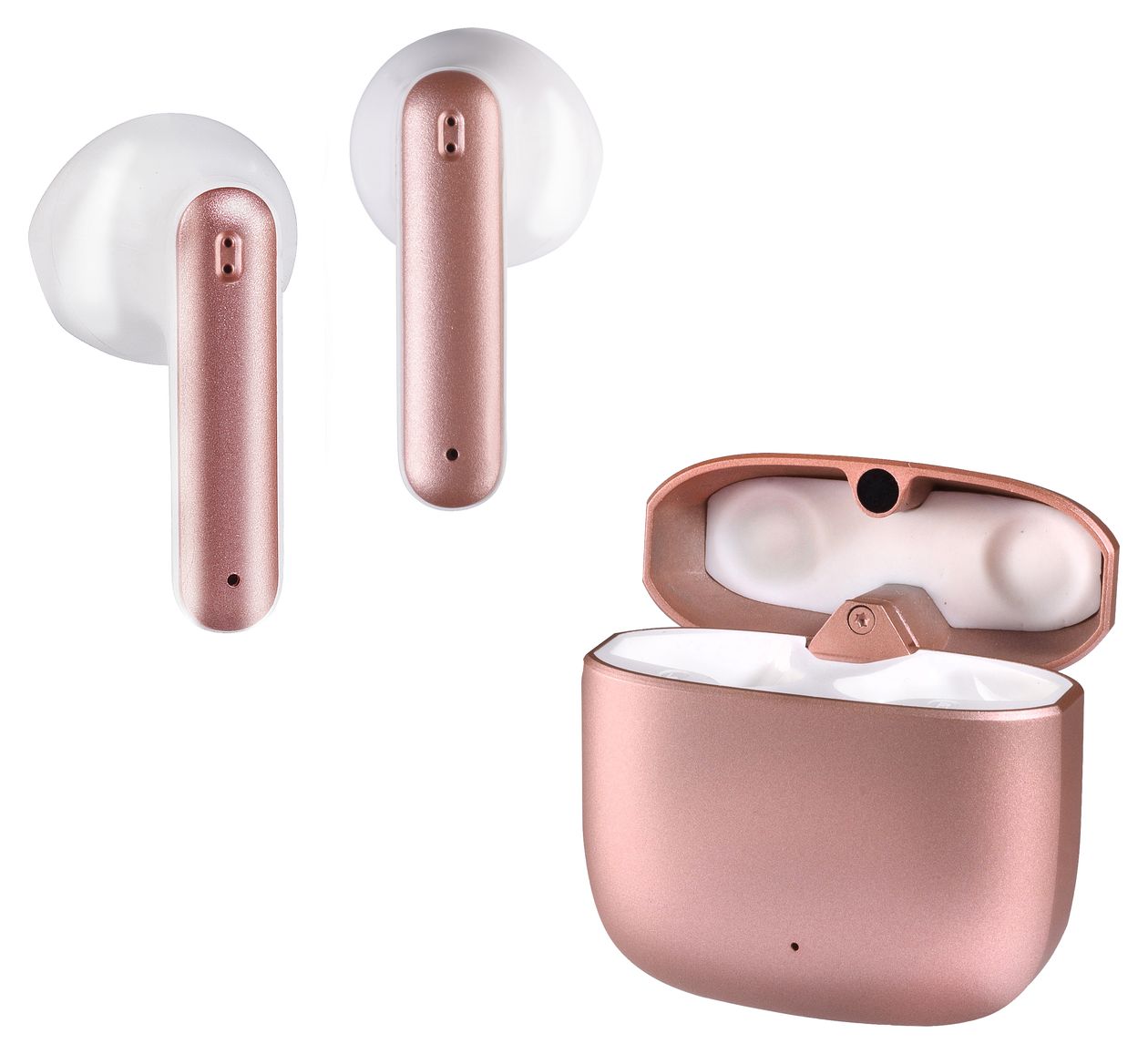 Metal Pair In-Ear Bluetooth Kopfhörer Kabellos TWS 4,5 h Laufzeit (Roségold) 