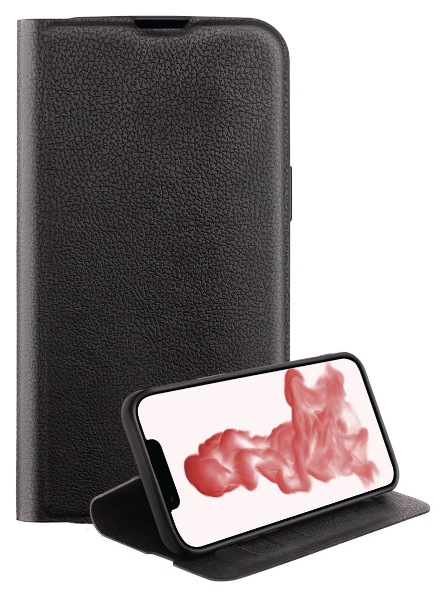 Premium Wallet Geldbörsenhülle für Apple iPhone 14 Plus (Schwarz) 