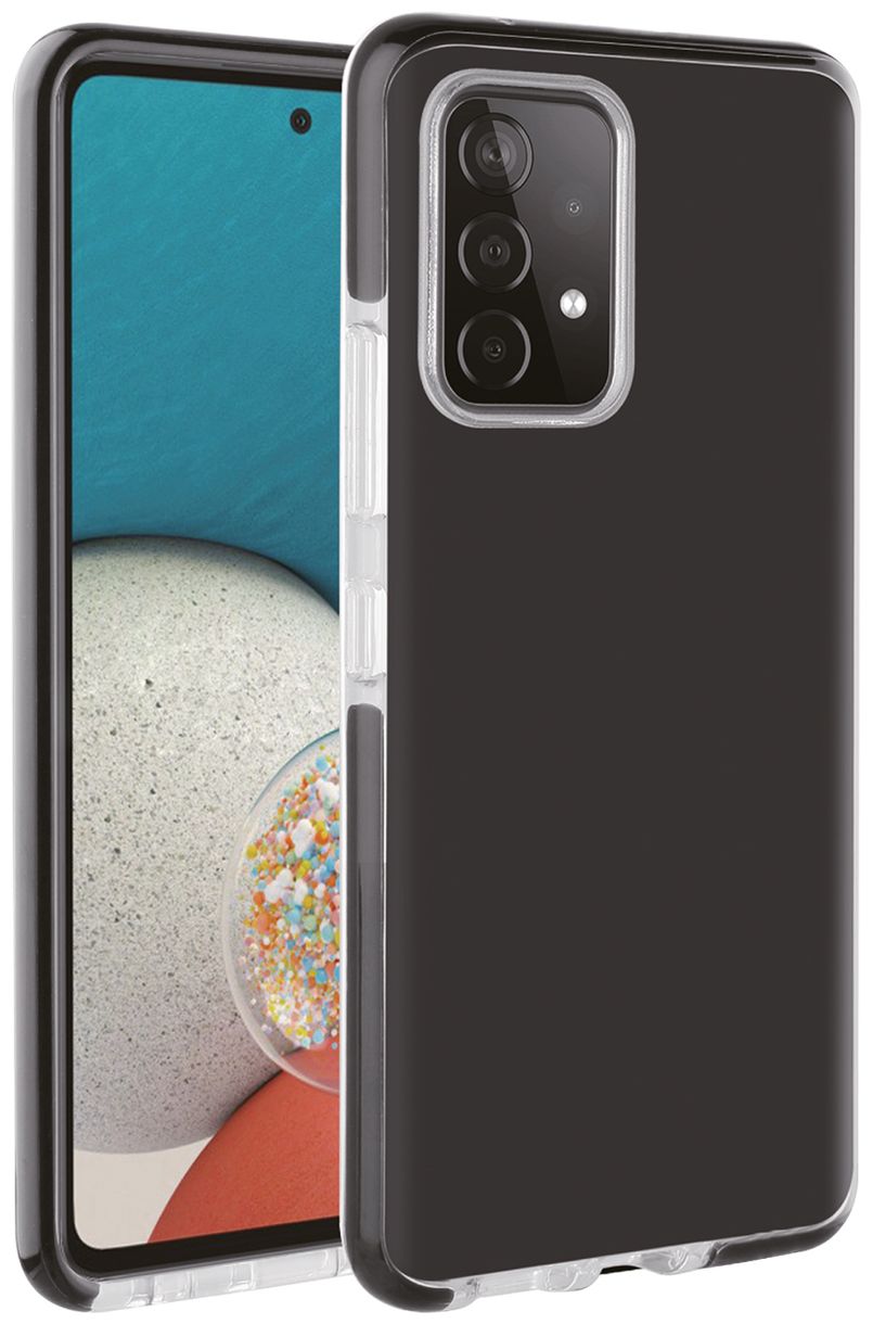 Rock Solid Cover für Samsung Galaxy A53 (Schwarz, Transparent) 